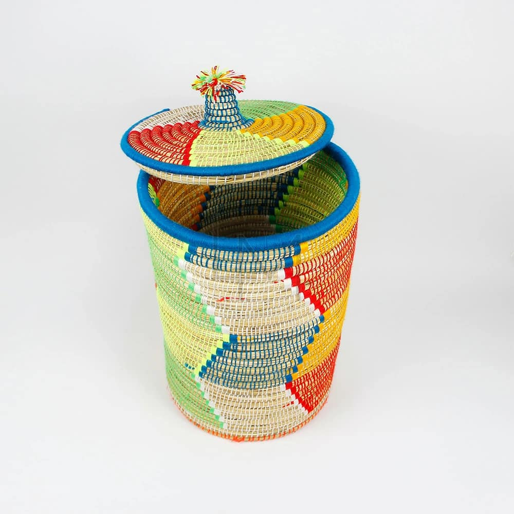 Handwoven Straw laundry basket lumieresmed